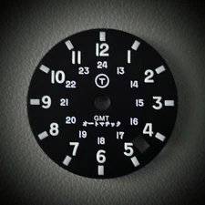 TLDB0701GMT Black BGW9 / Seiko Mod Military GMT Dial NH35 4R35 SKX SRPD 28.5