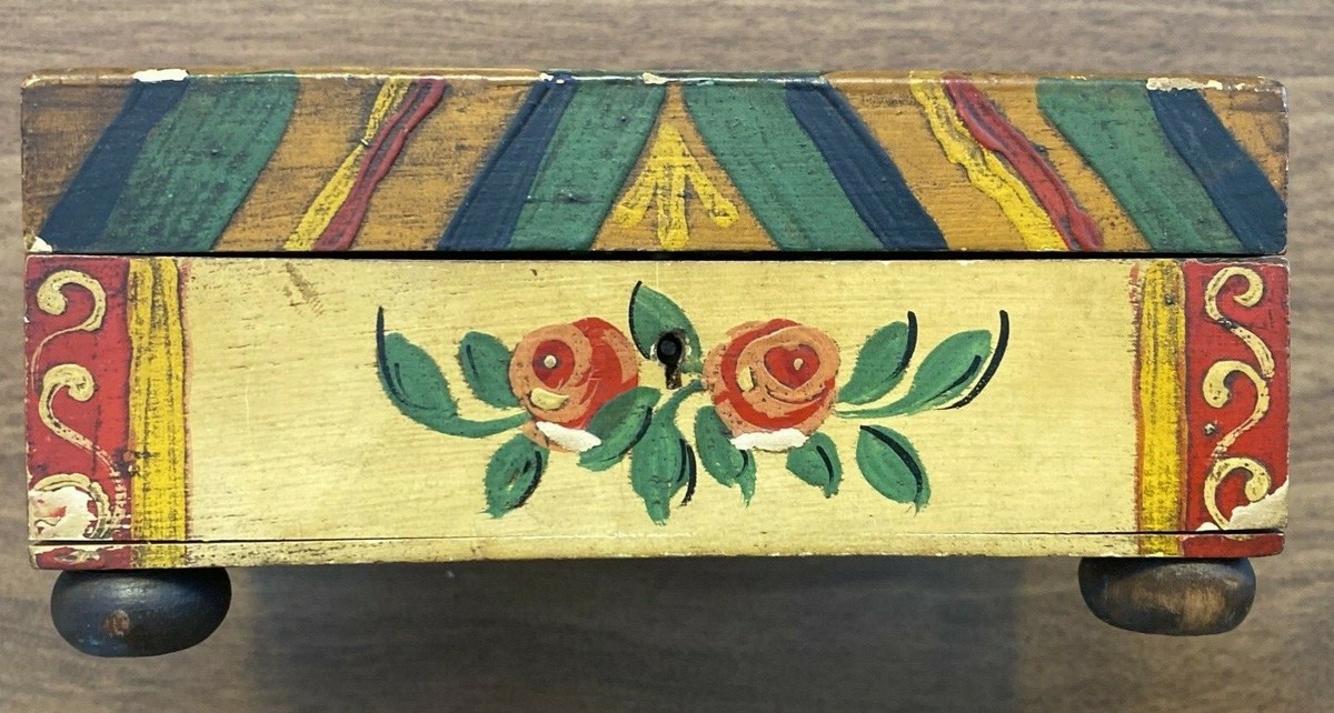 Rare Antique Handmade Trinket Box Marie Lang Black Forest House