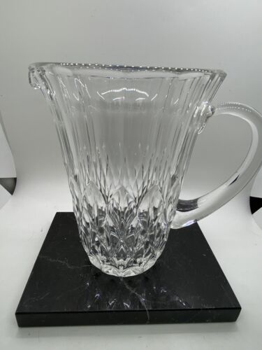 Val St. Lambert Crystal Imperial Glass Pitcher 7 7/8'' Height Belgium Heavy - Picture 1 of 11