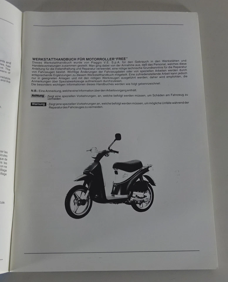 Manual De Taller Piaggio Scooter Free Stand 01/1993 - Imagen 2 de 4