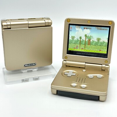 Gameboy Advance SP Laminated IPS Gold Pearl Console System *USB-C Gameboy Advance SP Laminated IPS Gold Pearl Console System *USB-C