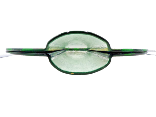 Vase Green, Gold, Black Glass Metal Vase 17.5" Tall x 14.5" Wide - Modern Art - Picture 4 of 6