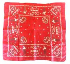 Vintage Levi’s Bandana Handkerchief Red White Black 20" Saddle Cowboy Western