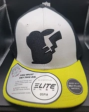 Bioworld Elite Flex Pikachu Embroidered Silhouette Snapback Hat New 