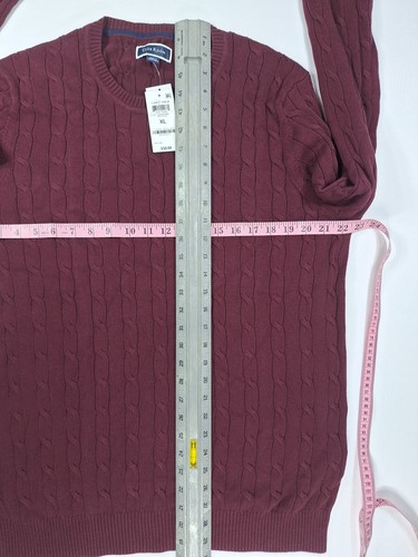 New Club Room Men's XL Red Plum Cable Knit Crewneck Sweater Pullover Warm - Picture 3 of 5