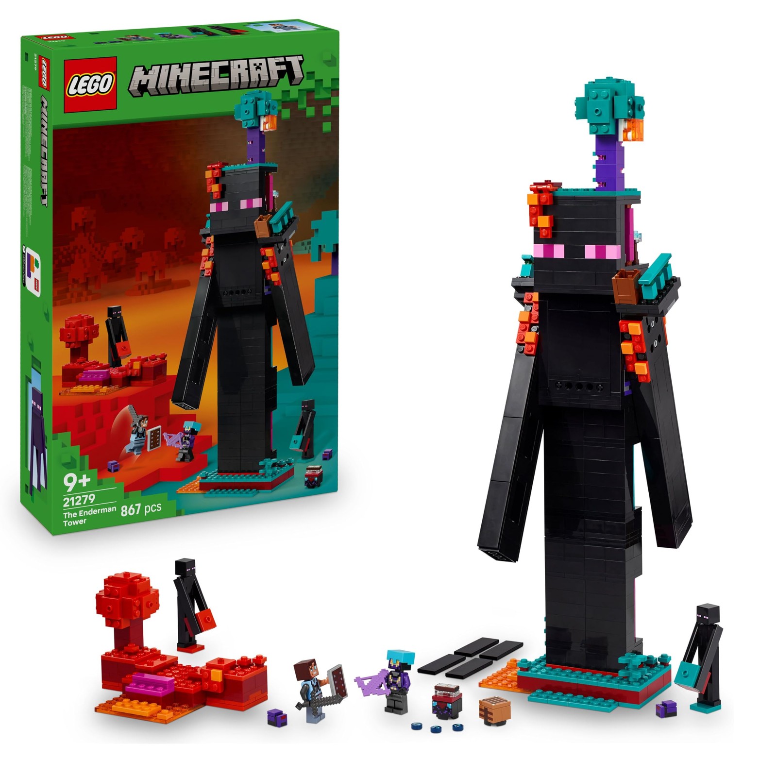 LEGO Minecraft 2in1 The Enderman Tower - Modular Toy Rebuilds Into 2 Fortresses 33590₽