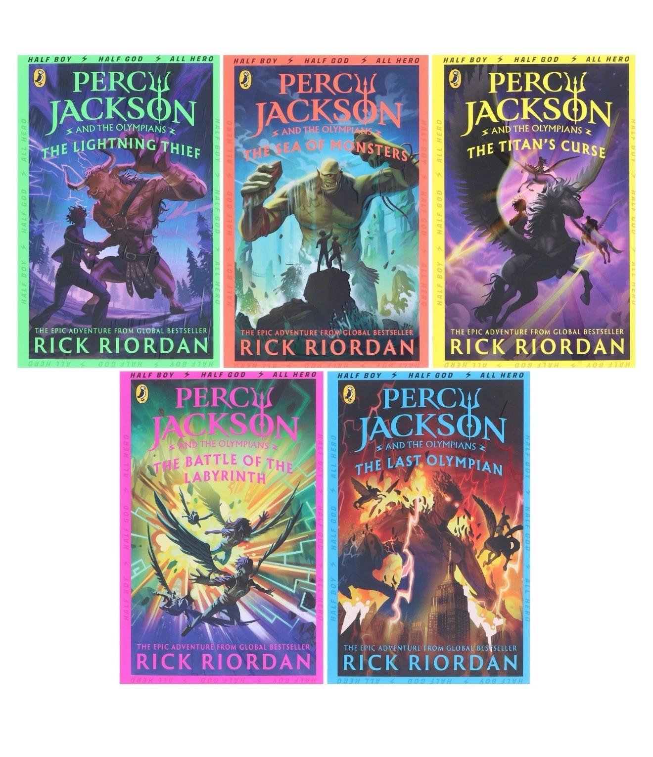 Percy Jackson And The Olympians Series By Rick Riordan 5 Books Set - Paperback
