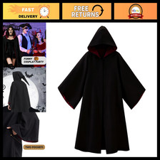 Unisex Hooded Halloween Cloak Cape with Pockets - Magical Cosplay Costume Outfit