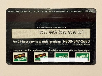 Discover Credit Card 2000 Exp Version 1 Small Logo, Hologram, Green Novus  Logo | eBay