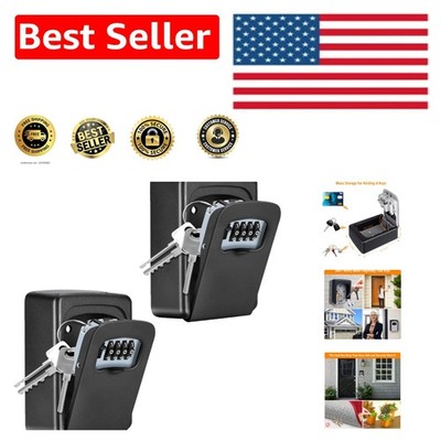 Portable 5-Key Capacity Lock Box - Anti-Theft Wall Mount Key Safe, 2 Pack