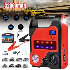 Car Jump Starter w/ Air Compressor 32000mAh Battery Power Bank Charger Emergency