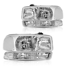 Suitable for Chrome Housing Headlights with Bumper Lamps for 1999-2007 Sierra