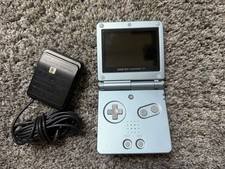 Nintendo Gameboy Advance GBA SP Pearl Blue AGS-101 Console System Charger