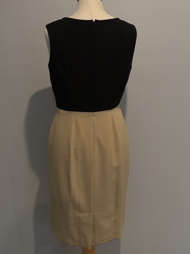 Calvin Klein Women’s Pencil Dress Black Khaki Sleeveless Size 6 - 第 3/8 張圖片