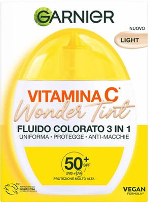 GARNIER VITAMIN C WONDER TINT COLORED FLUID 3 IN 1 SPF 50+ LIGHT 40ML