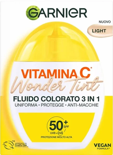 GARNIER VITAMIN C WONDER TINT COLORED FLUID 3 IN 1 SPF 50+ LIGHT 40ML