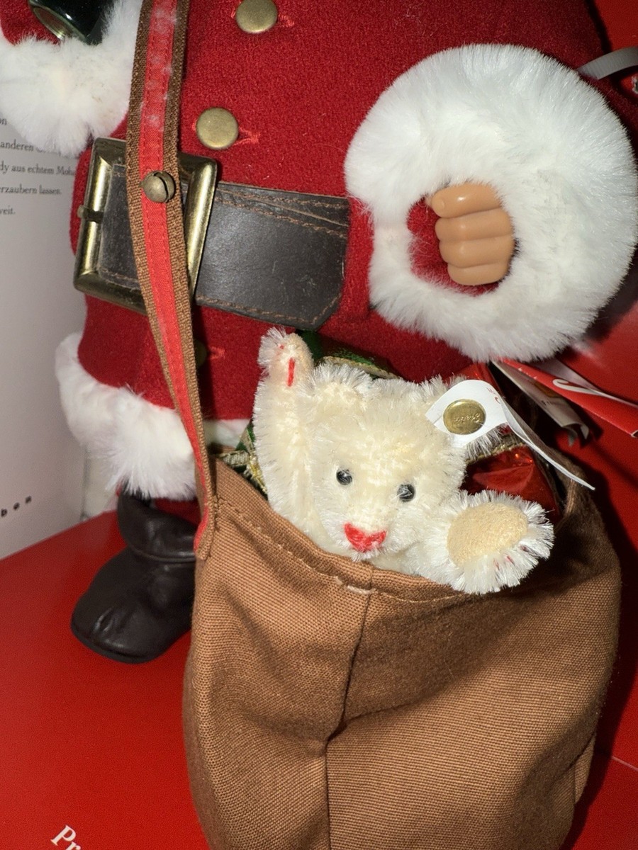 STEIFF COCA-COLA Classic 1931 Santa Doll & Mini Mohair Polar Bear
