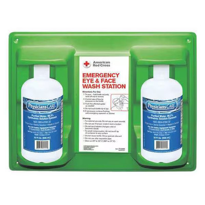 First Aid Only Eyewash Station White with Two 32 oz Bottles Wall Mount