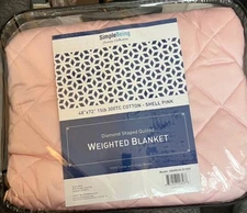 Weighted Blanket 15 lb. Diamond Shaped Quilted Pink NEW