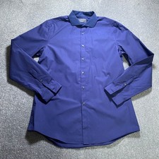 M S Shirt Men's Collar 39-40 Blue Limited Edition Slim Fit Dress