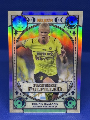 Erling Haaland #PF-8 2021 Topps Merlin Chrome UEFA Prophecy Fulfilled card