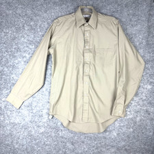 Van Heusen Editions Mens 15.5 34/35 Beige Dress Shirt Wrinkle Resistant Classic