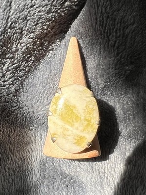 Großer schottischer Marmorstein auf S925 Sterlingsilber Ringgröße 8 1/2