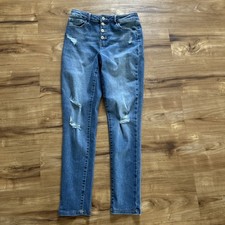 Girls SO Jeans Size 14 Distressed Snap Button Adjustable Waist