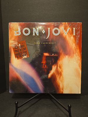 BON JOVI 7800* Fahrenheit 1986 FIRST Pitman PRESSING  w/ HYPE STICKER Near Mint!
