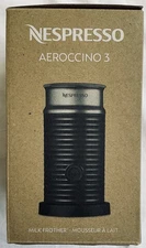 Nespresso Aeroccino 3 Electric Milk Frother + Base + Whisk/Coil, Excellent Cond