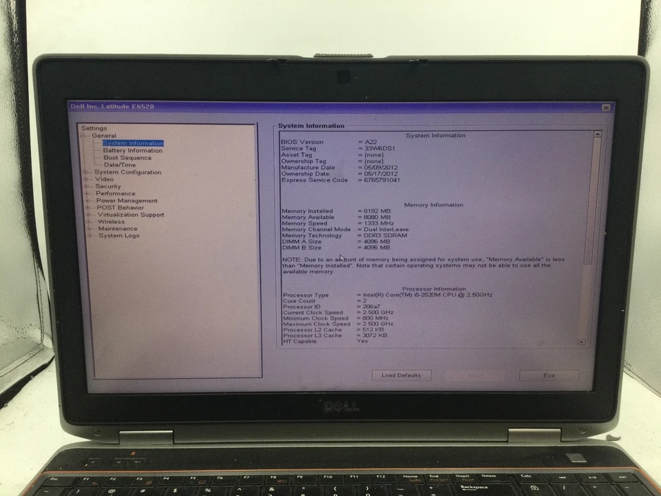 DELL LATITUDE E6520 - BOOTS TO BIOS - INTEL I5 2520M - 8GB RAM - READ DESC - BB - Image 2 of 4