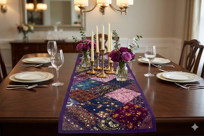 60'' Embroidery Handmade Tapestry Home Table Runner Throw Home Decor Wall Hanging