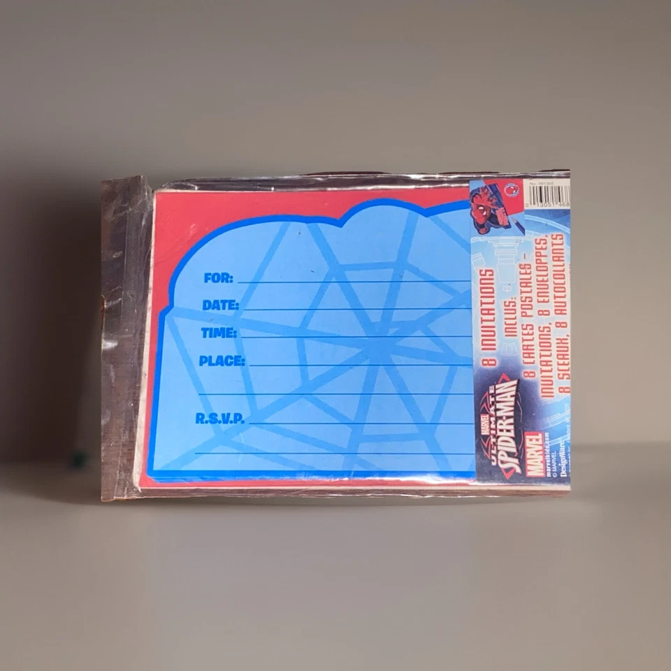 Marvel Spider-Man Birthday Party Invitations 8 Cards - Image 2 of 2