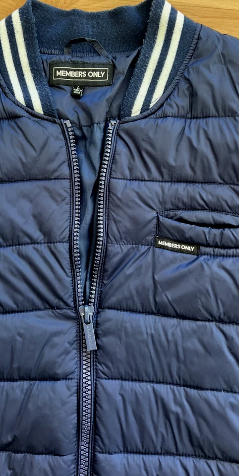 Chaqueta de bombardero acolchada solo para miembros azul marino (grande/envío gratuito) Foto 2 de 4