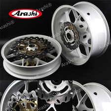 Juego de discos de rotor de freno y llanta trasera delantera blanca para Honda CBR1000RR 2004 2005