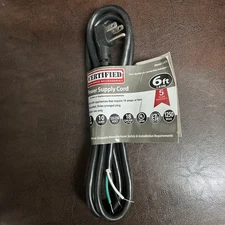 Certified Appliance Accessories 15-0336 10-Amp Appliance Power Cord, 6 Feet, ...