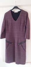 (¥C14).  CREAM purple  Ladies  Dress. Size large  chest 36" 