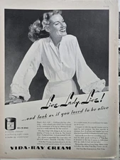 1942 Vida-Ray Cream Cleanser Conditioner all in one  cosmetic vintage Ad 