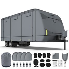 9-Layer Waterproof RV Travel Trailer Camper Cover 15-34FT Windproof UV Resistant