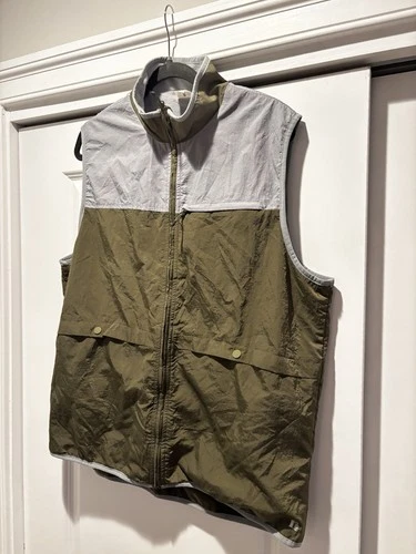 Bonobos Fielder Vest Mens XL Gray Green Reversible Outdoor Outerwear Zip Up - product listing photo