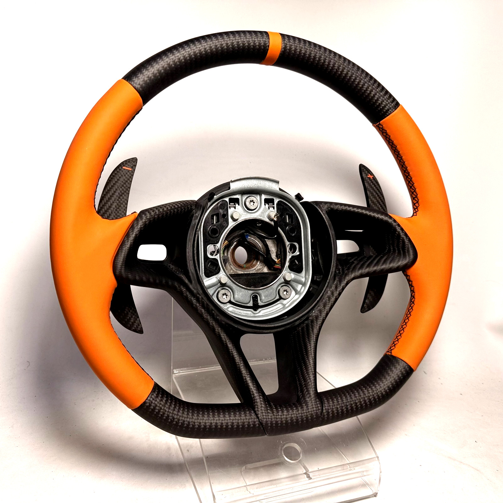 Matte Carbon steering wheel McLaren MP4 570S 650S 675LT GT Orange leather NO EX