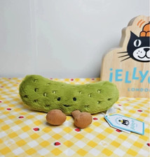 Jellycat Amuseables Green Pickle Plush Keychain Collectible Charm NWT w/Bag