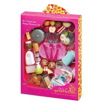 - R.V. Seeing You Camper Accessory Set - Toy Food - Cooking Set - 18-Inch Dol...