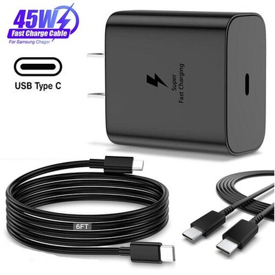 45W Fast Charging USB Type C Wall Charger 6FT Cable For Samsung S23 S24 Plus