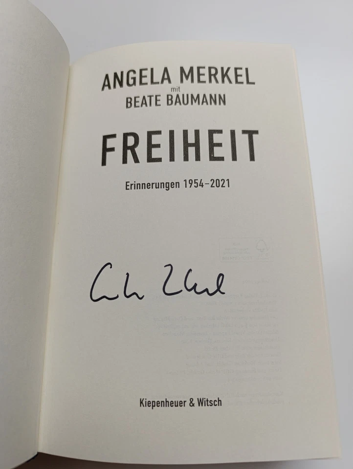 NEU Angela Merkel Freiheit mit Autogramm ORIGINAL SIGNIERT - Bild 2 von 3