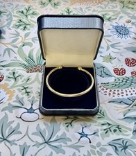 9ct Yellow Gold Torque Bangle & Box. Large - XL