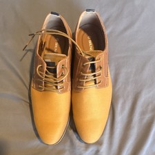 Bruno Marc Men's Tan/Brown Lace-Up Derby Oxford Dress Shoes Round Toe Rubber
