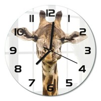 Glasuhr Design-Wanduhr Mit FließEnden Zeigern Giraffe Schwarze Zeiger Fi30 Cm
