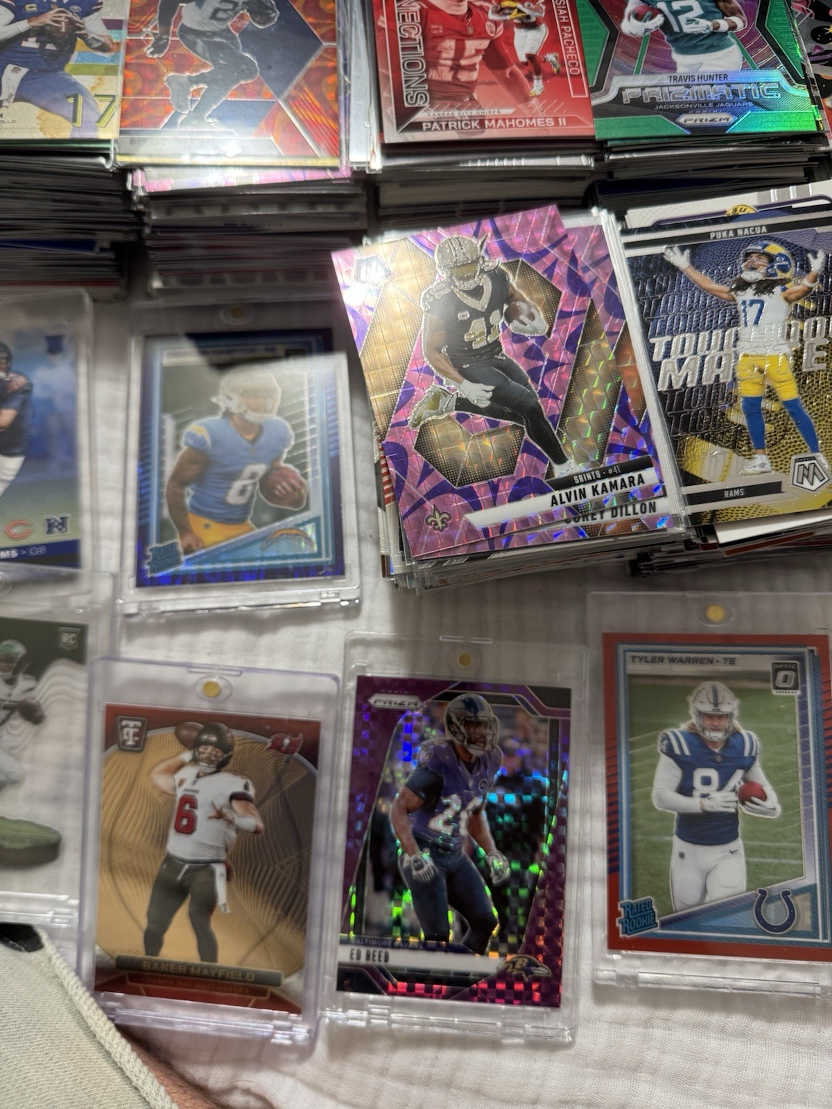 1000 card Panini NFL Football Card Lot Prizm Mosaic Optic Rookie Parallel Autos view 4