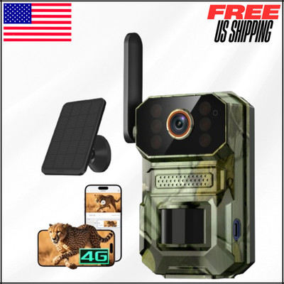 Cellular Trail Camera 4G 1080p Solar Powered Game Cam w/ Live View & 2 Way Talk